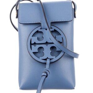 NWT Tory Burch Blue Nano Mini Miller Leather Logo Smartphone Crossbody Bag